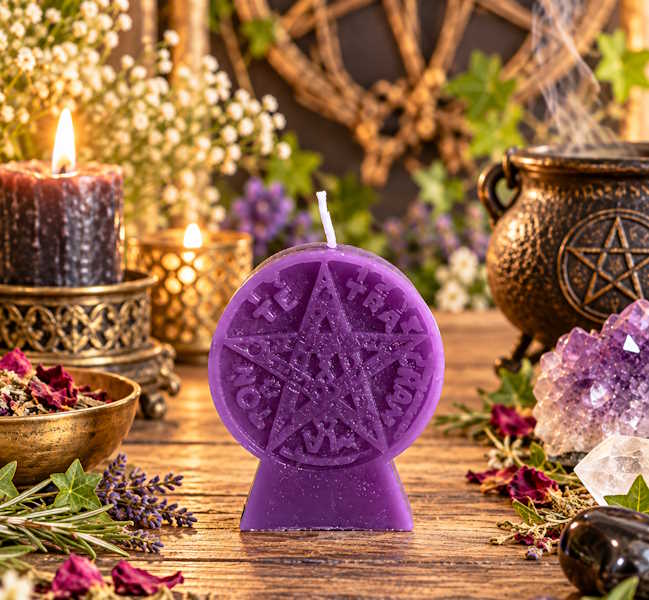 Vela Tetragramaton morada